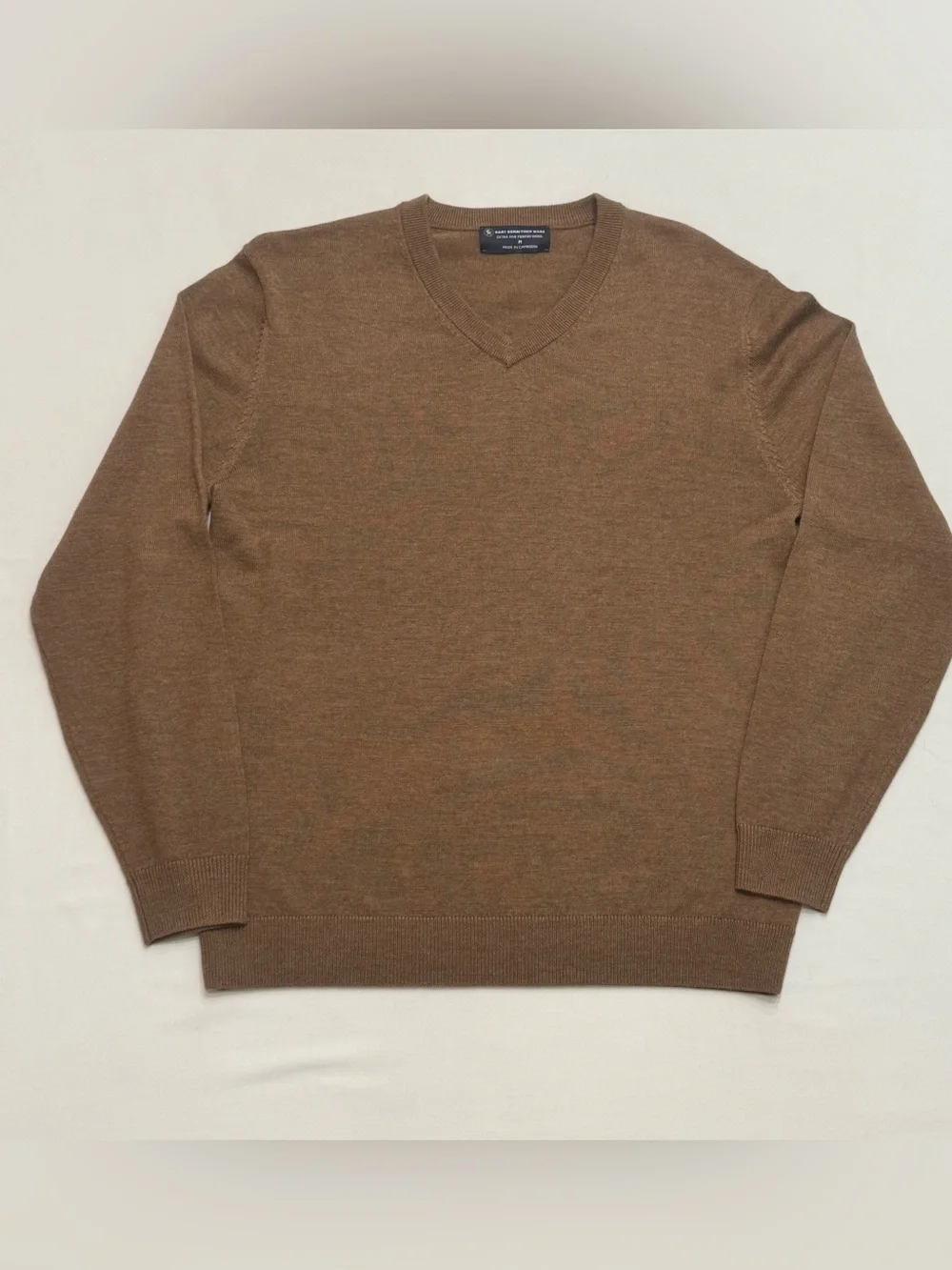 Hart Schaffner Marx Merino Wool Sweater Long Sleeve Men’s Medium Khaki Brown
